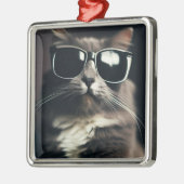 Coole Katze Ornament Aus Metall (Links)