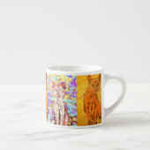 coole Katze popart Collage Espressotasse (Rechts)