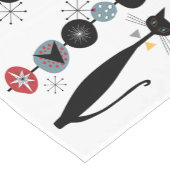 Coole Katze Retro Atomära-Mitte des Jahrhunderts Kurzer Tischläufer (Ecke)