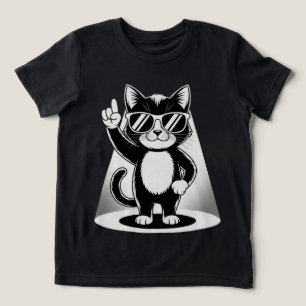 Coole Katze Rock Tänzer Tee Lustiges Tier Musik