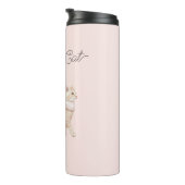 Coole Katze Rosa Hauch Schal Thermosbecher (Nach rechts gedreht)