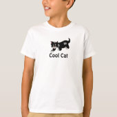 Coole Katze - Schwarz und Grau T-Shirt (Vorderseite)
