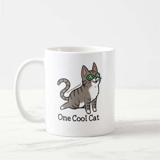 Coole Katze Skooter Tassen-eine Kaffeetasse (Links)