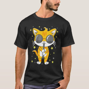 Coole Katze sorgt für Klarinettenpferde mit Musiki T-Shirt