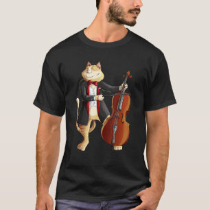 Coole Katze spielt Cello Lustige Katze Instrumente T-Shirt