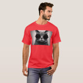 coole Katze steampunk Gläser T-Shirt (Vorne ganz)