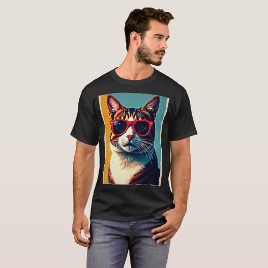 coole Katze T-Shirt (Vorne ganz)