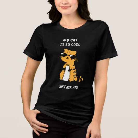 Coole Katze Tri-Blend Shirt (Vorderseite)