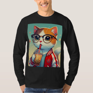 Coole Katze trinkt Boba-T-Shirt T-Shirt