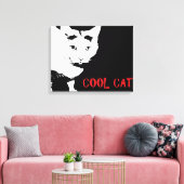 COOLE KATZE-ÜBERSCHRIEBEN LEINWANDDRUCK (Insitu (Wohnzimmer))