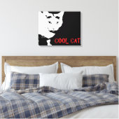 COOLE KATZE-ÜBERSCHRIEBEN LEINWANDDRUCK (Insitu (Schlafzimmer))
