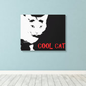 COOLE KATZE-ÜBERSCHRIEBEN LEINWANDDRUCK (Insitu (Holzboden))