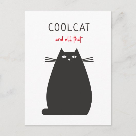 Coole Katze und all diese Spaß Zitat Illustration Postkarte (Vorderseite)