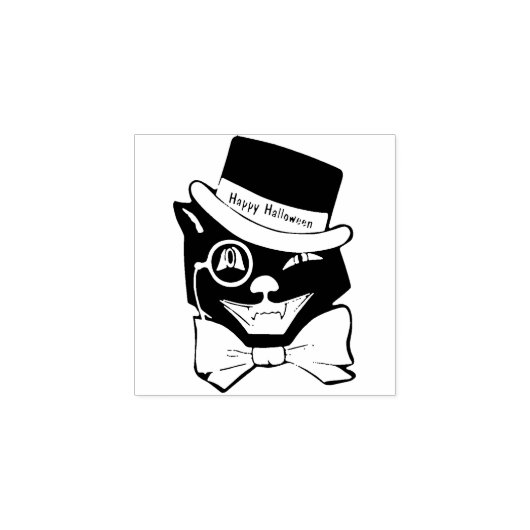 Coole Katze! Vintag Happy Halloween Rubber Briefma Gummistempel (Prägung)