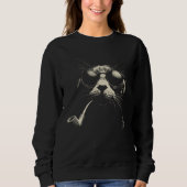 Coole Katze - Vintage Pfeife Katzen Grafik, Retro Sweatshirt (Vorderseite)