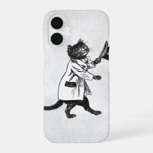 Coole Katze Vintage Schwarz Weiß Grunge iPhone-Hül iPhone 16 Hülle