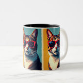 coole Katze Zweifarbige Tasse (VorderseiteRechts)
