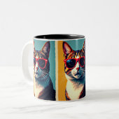 coole Katze Zweifarbige Tasse (Vorderseite Links)