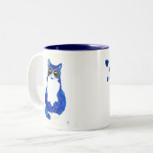 Coole Katze Zweifarbige Tasse (Vorderseite Links)