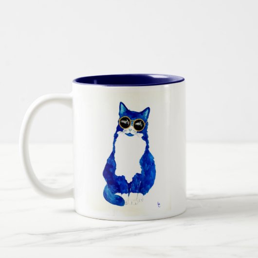 Coole Katze Zweifarbige Tasse (Links)