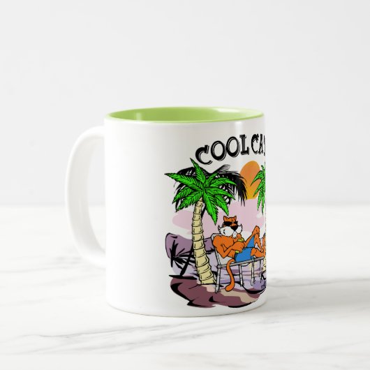 Coole Katze Zweifarbige Tasse (Vorderseite Links)