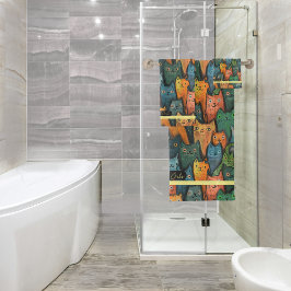 Coole Katzen Aquarellfarben Handtuch Badhandtuch Set