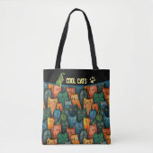 Coole Katzen Aquarellfarben Tasche (Vorderseite)
