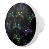 Coole Katzen auf Schwarz! Mehrfarbige Funky Cats. Keramikknauf (Rechts)