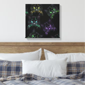 Coole Katzen auf Schwarz! Mehrfarbige Funky Cats. Leinwanddruck (Insitu (Schlafzimmer))