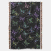 Coole Katzen auf Schwarz! mehrfarbige Katzen Decke (Vorderseite Vertikal)