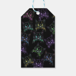 Coole Katzen auf Schwarz! mehrfarbige Katzen Geschenkanhänger