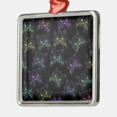 Coole Katzen auf Schwarz! mehrfarbige Katzen Silbernes Ornament (Links)