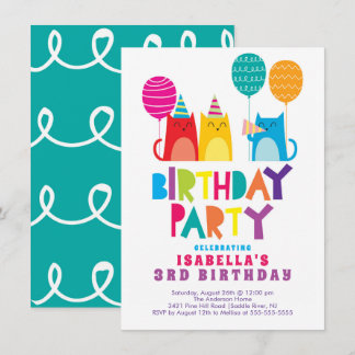 Coole Katzen Einladung zum Geburtstag