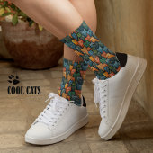 Coole Katzen Farbe Wasser Farbe Socken