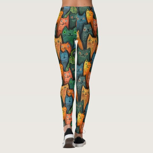 Coole Katzen Farbige Leggings (Rückseite)