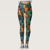 Coole Katzen Farbige Leggings (Vorderseite)