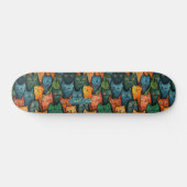 Coole Katzen Farbiges Skateboard (Horizontal)