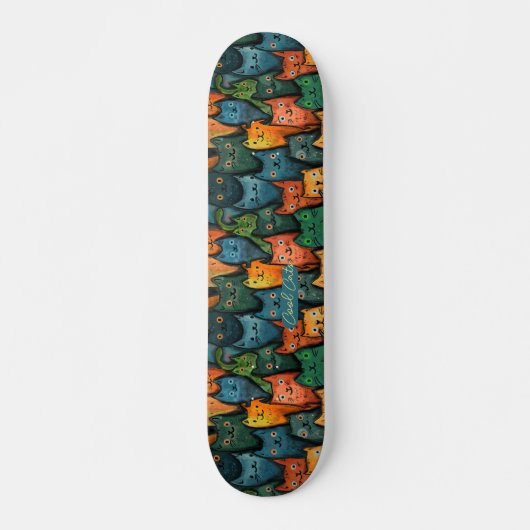 Coole Katzen Farbiges Skateboard (Vorne)