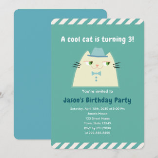 Coole Katzen Geburstagsparty Einladung
