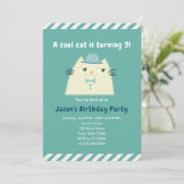 Coole Katzen Geburstagsparty Einladung (Stehend Vorderseite)