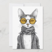 Coole Katzen-Geburtstagsfeier Einladung (Vorderseite)