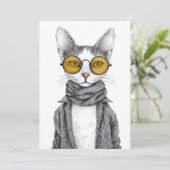 Coole Katzen-Geburtstagsfeier Einladung (Stehend Vorderseite)