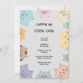 Coole Katzen Geburtstagspartei - neutrale Einladun Einladung (Vorderseite)