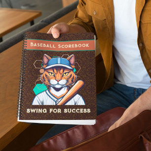 Coole Katzen Geschenke für Baseball-Spieler Liebes Notizblock