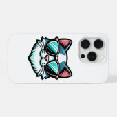 Coole Katzen-Handyhülle – Trendiger Feline-Tech-St iPhone Hülle (Rückseite (Horizontal))