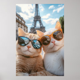 Coole Katzen in Paris Poster
