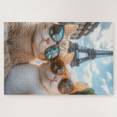Coole Katzen in Paris Puzzle (Horizontal)