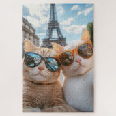 Coole Katzen in Paris Puzzle (Vertikal)