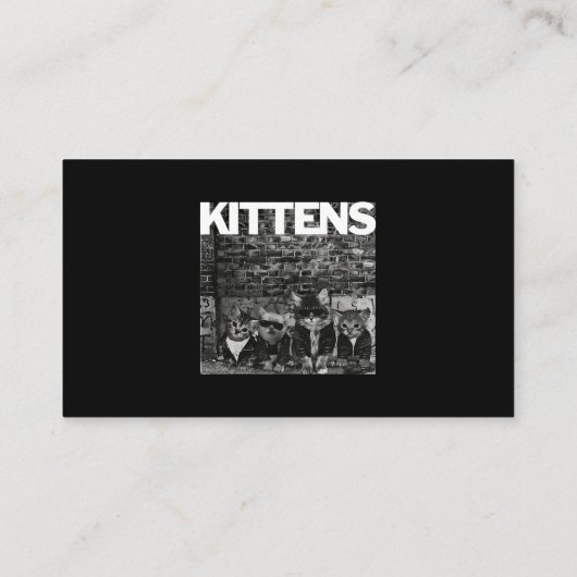 Coole Katzen Kätzchen Meow Punk Rock Band Funny Ca Visitenkarte (Rückseite)