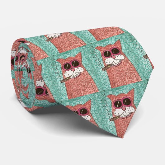 Coole Katzen-Krawatte Krawatte (Gerollt)